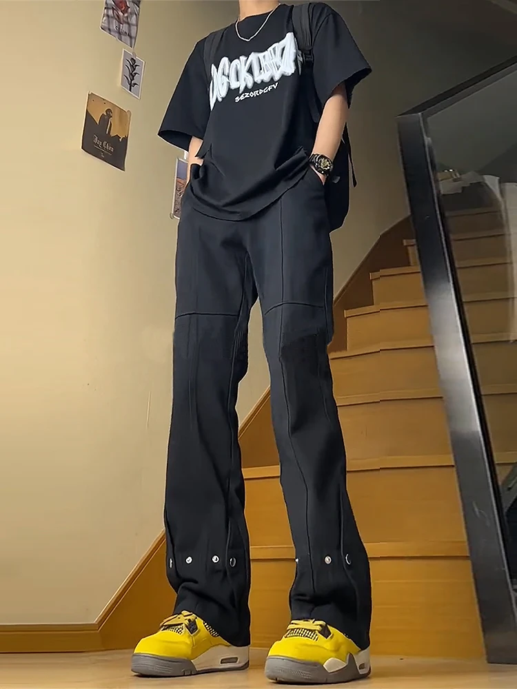 

Мужские джинсы Slim Fit Summer Thin Waist High Street: модные прямые брюки для работы, с высокой талией, CleanFit