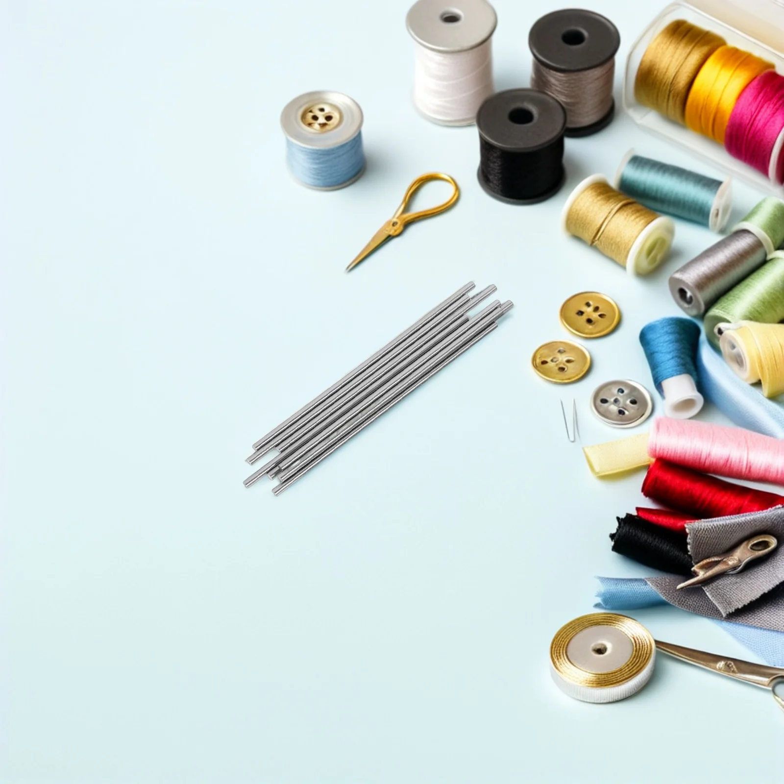 20Pcs Metal Blocking Rods 5.89inch for Crochet Knitting Projects Secure Hold Smooth Finish Yarn Protection Pins Set