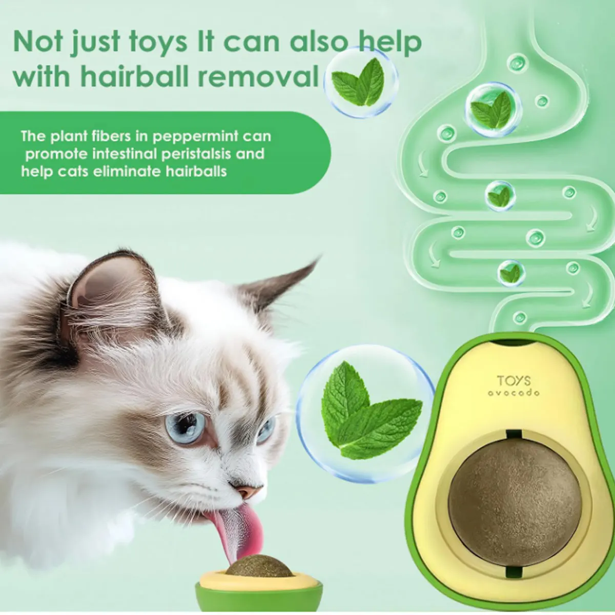 Cat Avocado Mint Ball  Rotatable Cat Chewing Stick Self-Help Toy For Cleaning Teeth Entertaining Cats view 4