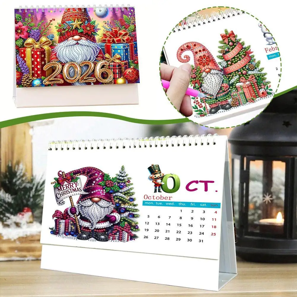 

DIY Calendar Calendar Kit Diamond Art Paper Desk Calendar Shiny Rhinestones Decor Calendar Gift for Friends
