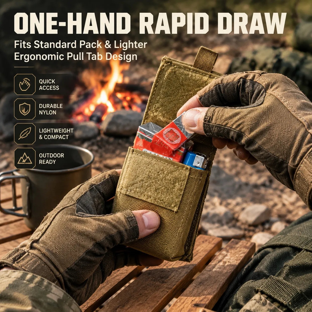 Molle Cigarette Pouch Holde Utility Wallet EDC Tool Waist Pack Organizer Outdoor Camping Hunting Hiking Accessories Gear Bag