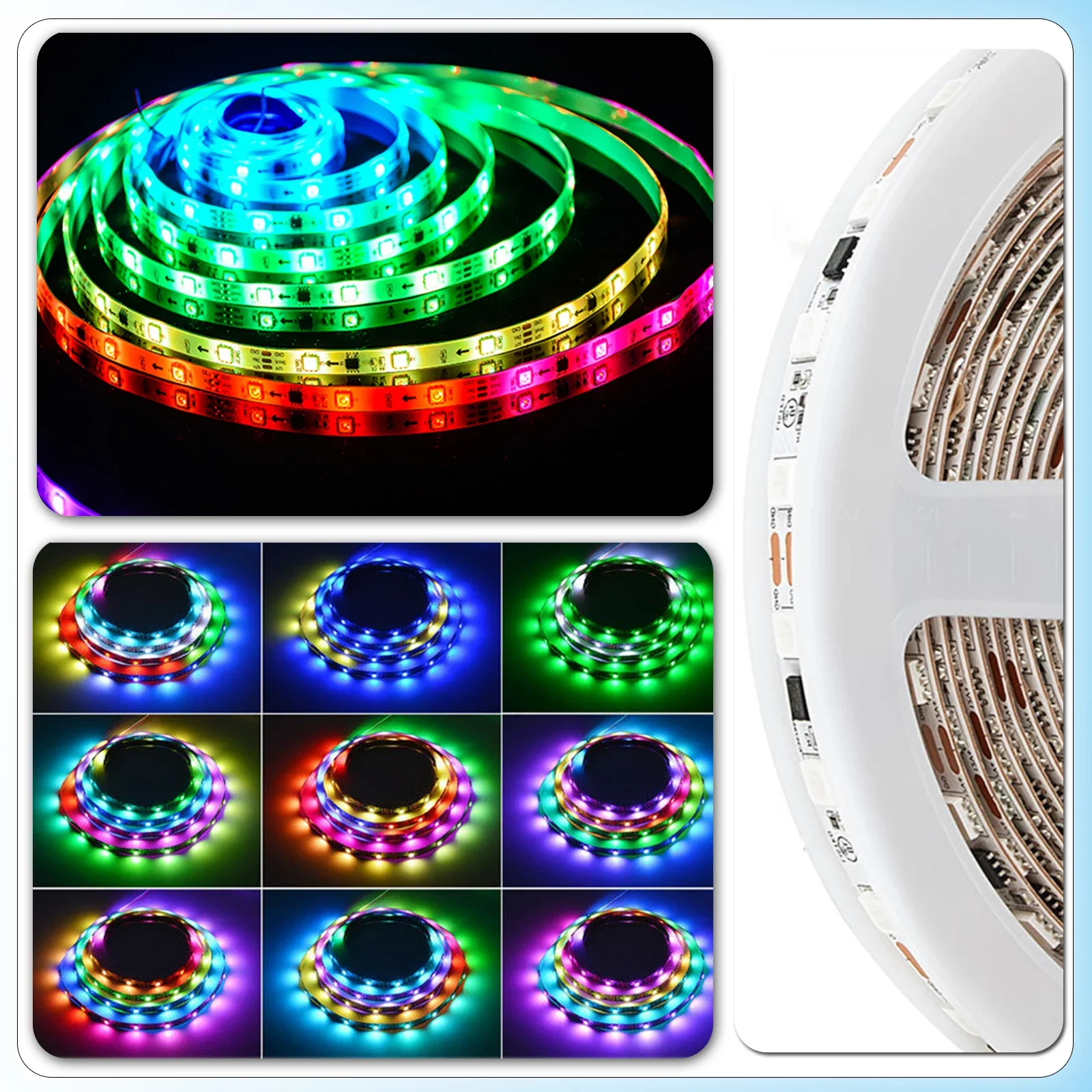 Bande lumineuse LED adressable RGBIC Dreamcolor, veilleuses, éclairage domestique magique, contrôle par application, 65 pieds, 20m