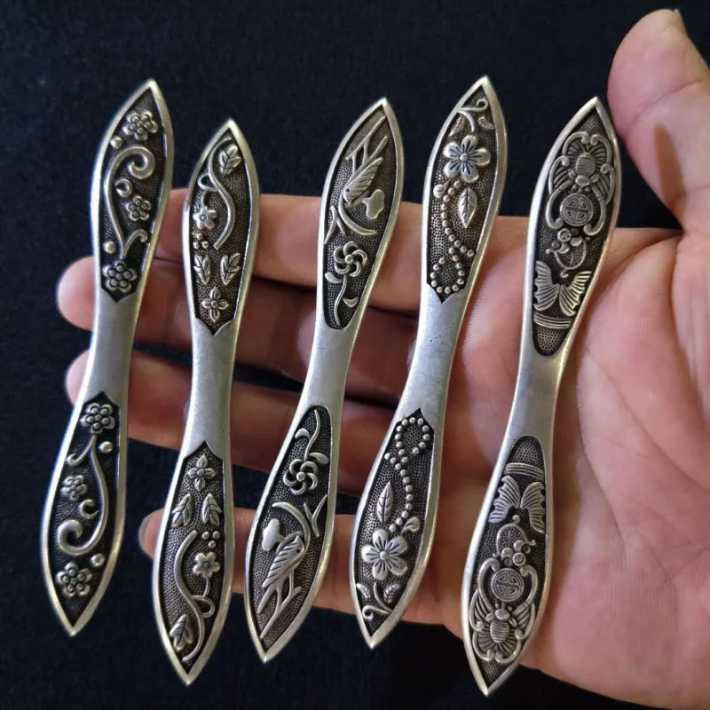 

Wholesale Retro Chinese Style Miao Silver Hairpins Tibetan Silver Carved Hairpins Multiple Options Available