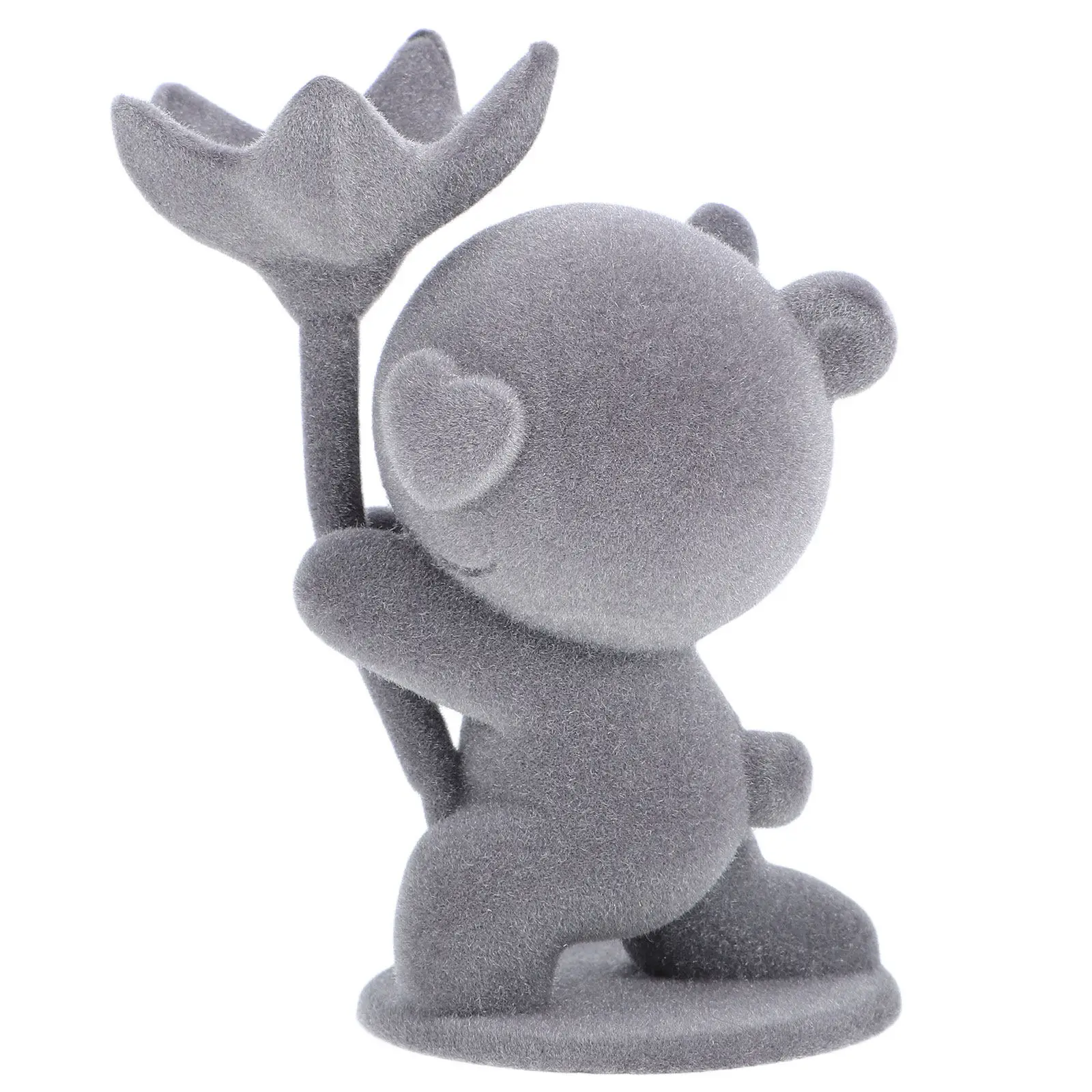 

Флокированный медведь для домашнего декора, романтическая композиция для предложения руки и сердца, креативный держатель для цветов (цветы в комплект не входят), для стола, кофейной тумбочки, полки