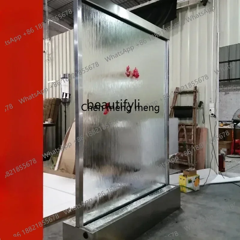 LHY26ss Glass Water Wall Entrance Partition Water Curtain Fountain Light Indoor Courtyard Landscape Water Curtain Wall Screen