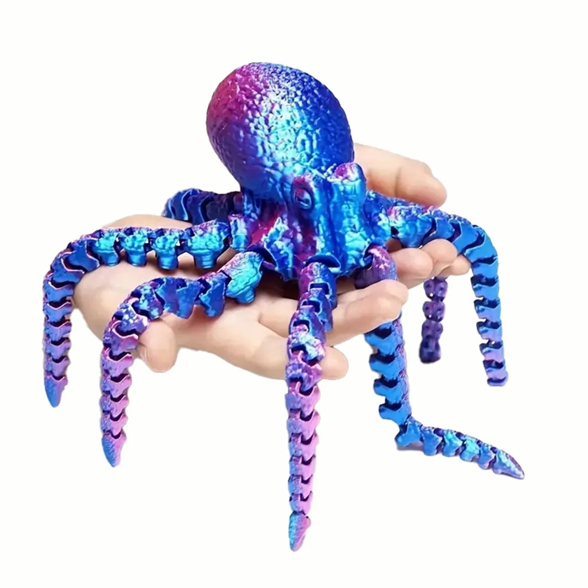 Muñeco de adorno de pulpo impreso en 3D, accesorios de paisajismo de tanque de peces, figura de articulación móvil, regalo para niños, púrpura radiante