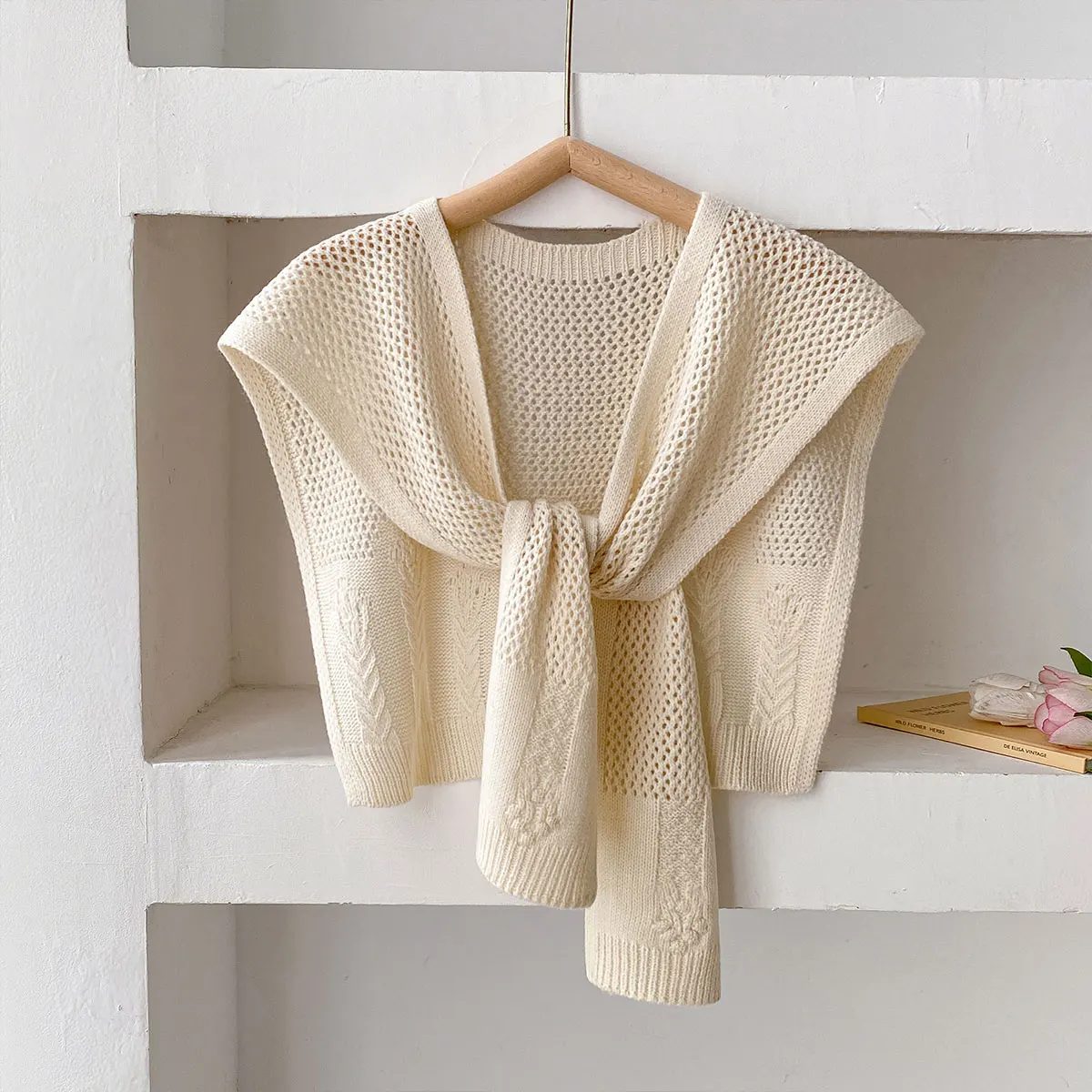 Novo xale de malha de cor sólida cachecol feminino capas de alta qualidade com camisas moda protetores de pescoço fino para primavera e outono