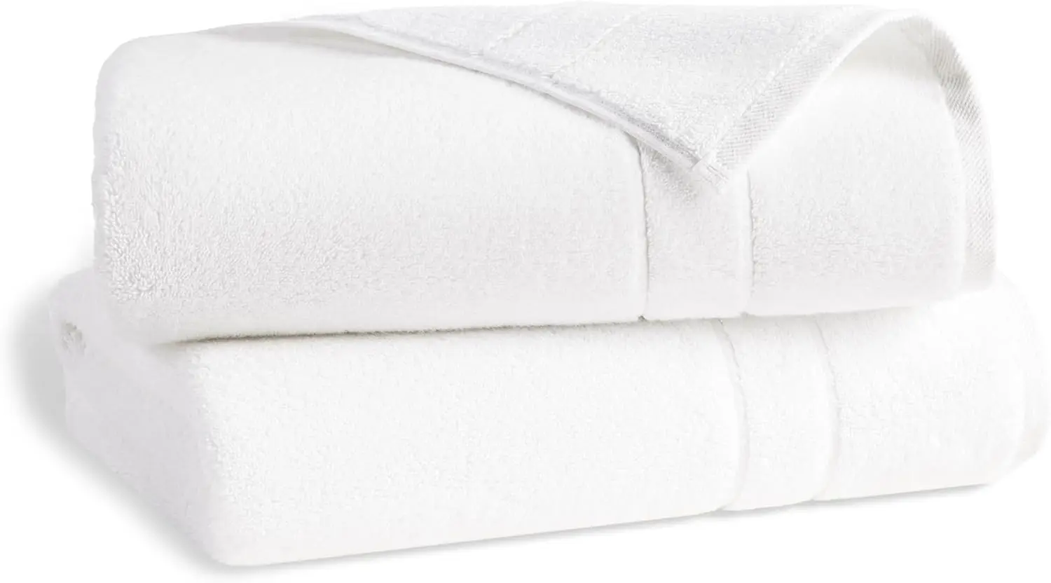 Super-Plush Turkish Cotton Bath Towel Set - Set of 2 Bath Towels + 2 Hand Towels White 100% Cotton | Best Luxury Spa Towels