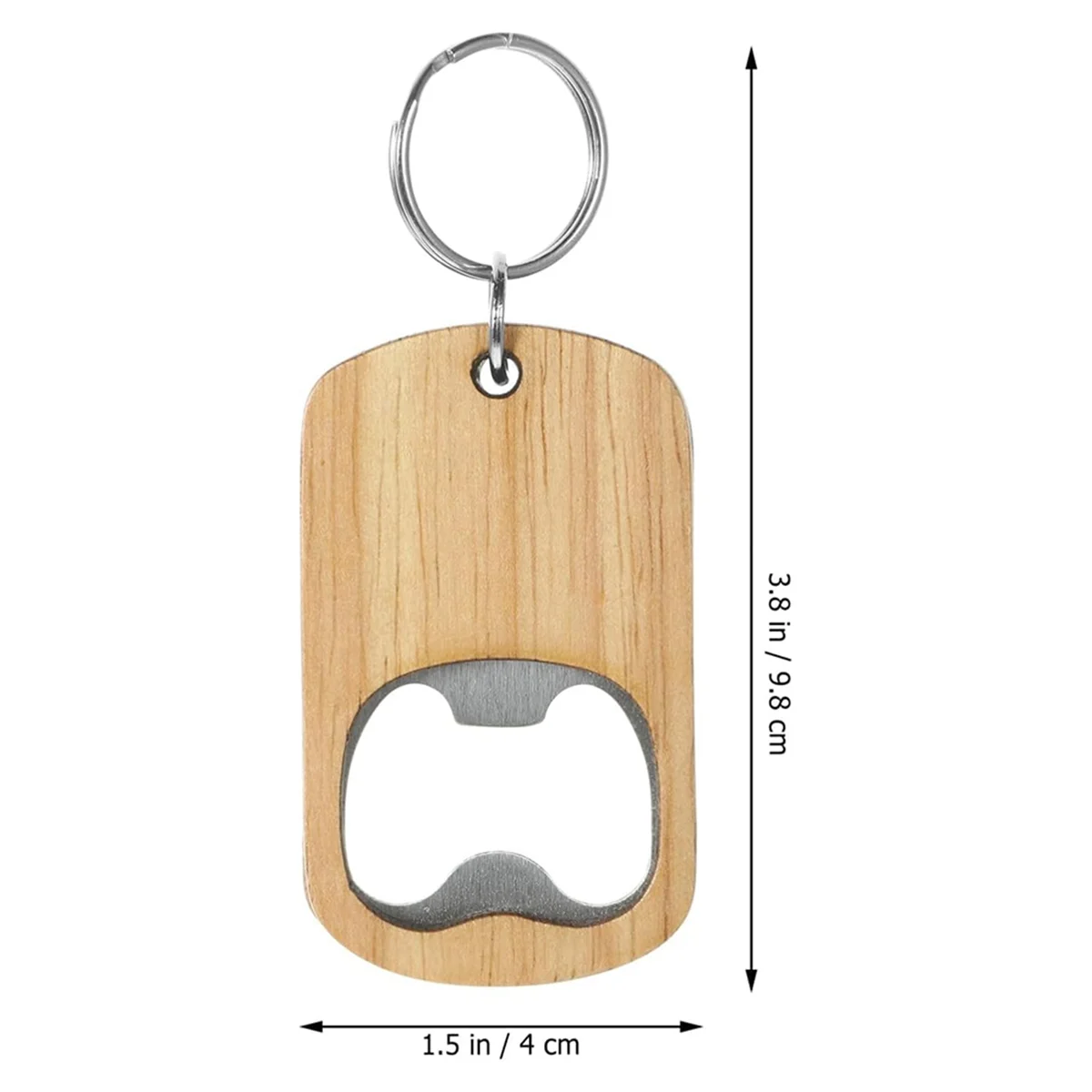 10 Pcs Wood Bottle Opener Keychain Bottle Openers Set Kit Blanks Engraving Key Chains Key Tag for Home Kitchen Party