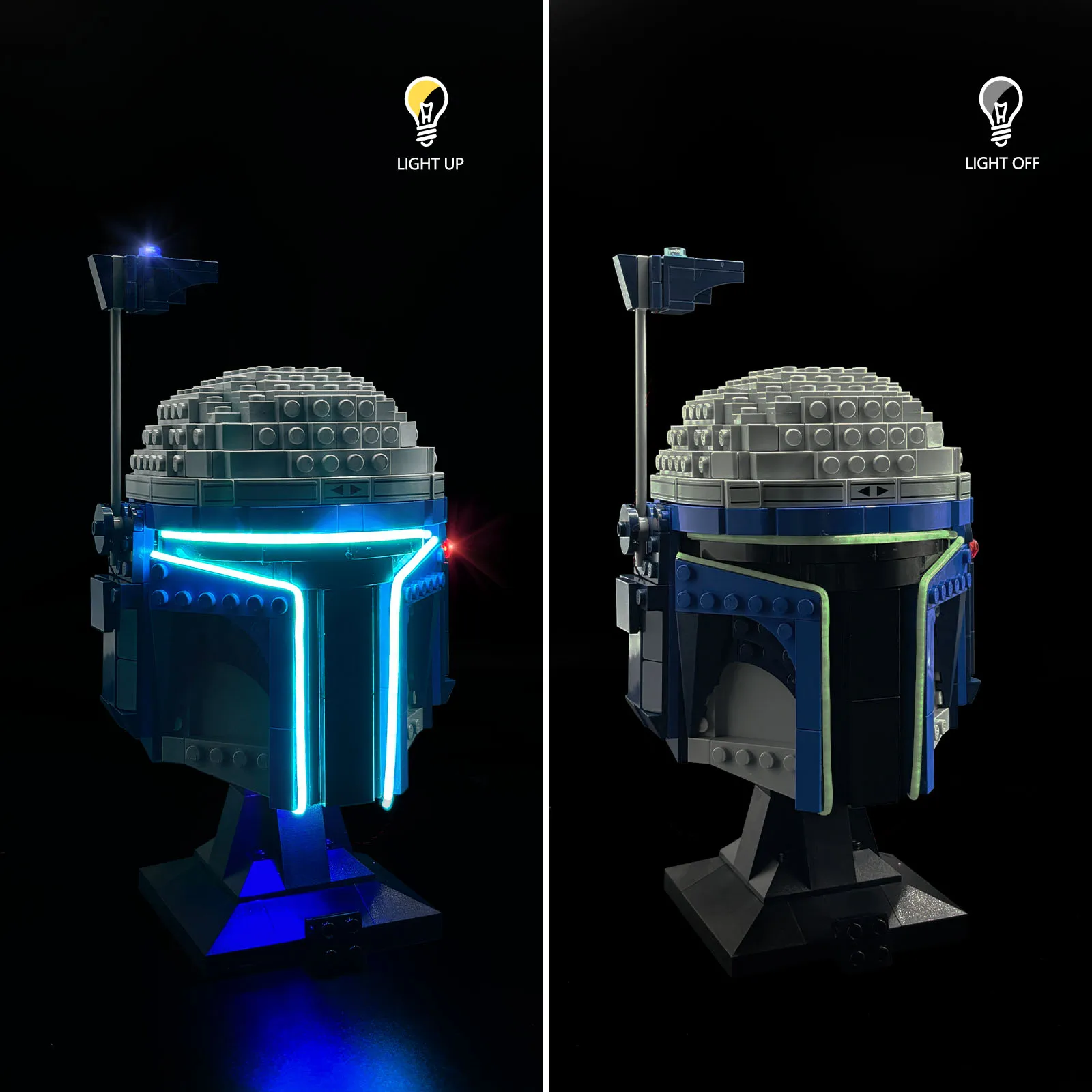 LYBMTWF LED-lichtset compatibel met Lego 75408 Jango Fett-helmbouwstenen (exclusief de modelstenen)