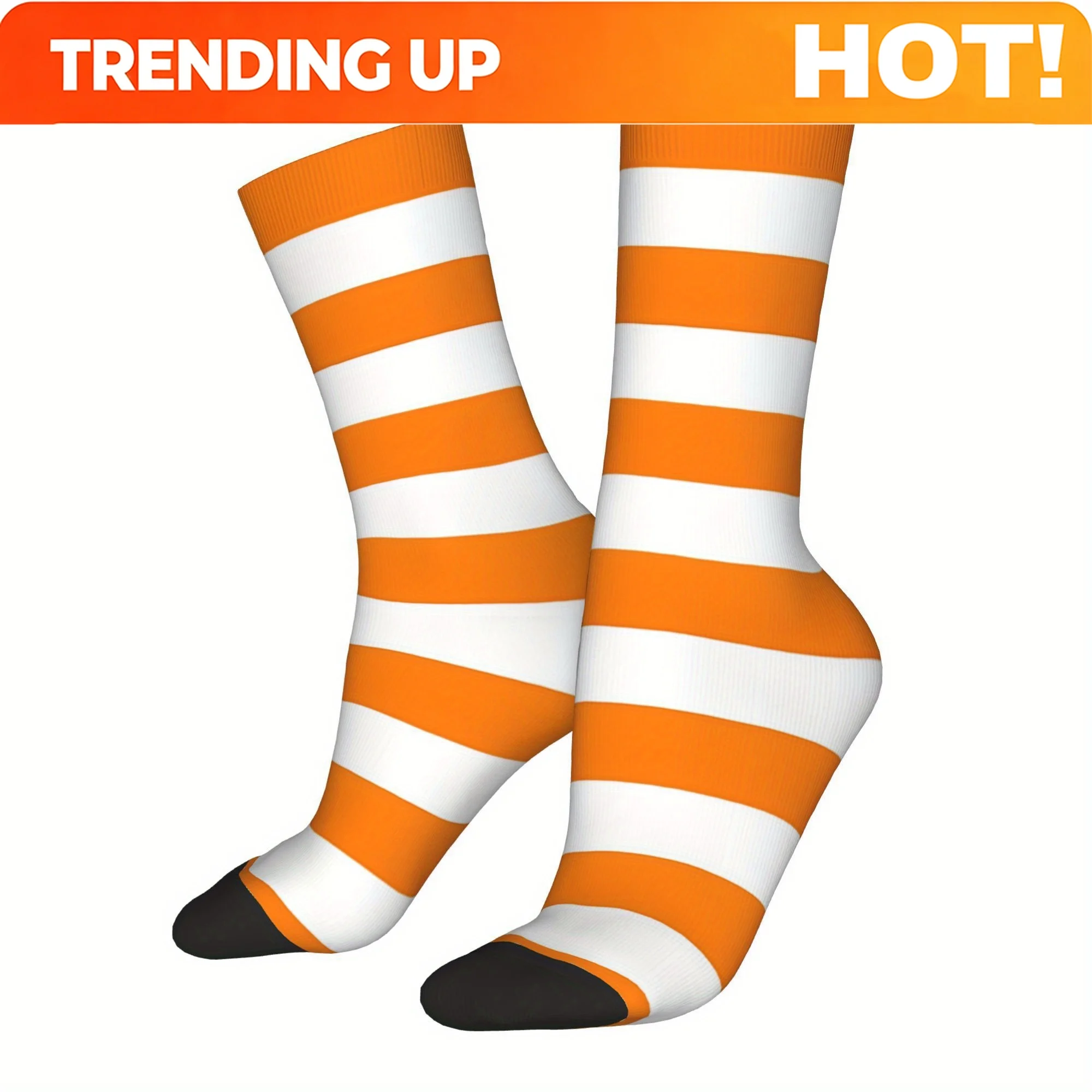 Calcetines con Estampado de Rayas de Caramelo para Hombre, de Poliéster