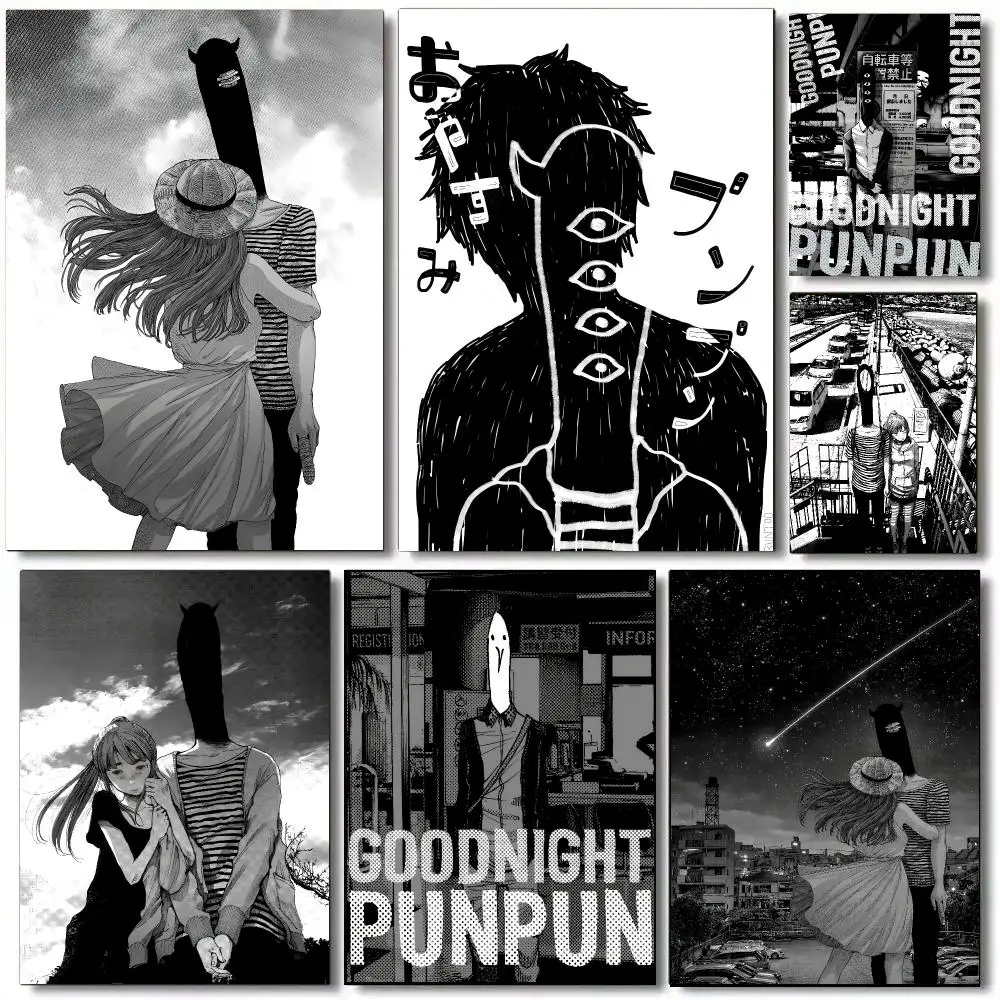 Classic Anime G-Goodnight Punpun Poster Self Adhesive Aesthetic Wall Art Picture for Living Room Home Decoration Gift