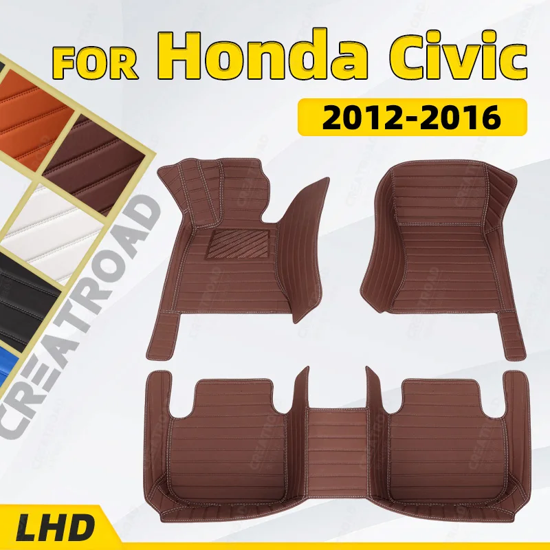 

Автомобильные напольные коврики на заказ для Honda Civic 2012, 2013, 2014, 2015, 2016, автомобильные накладки на стопы, аксессуары для интерьера