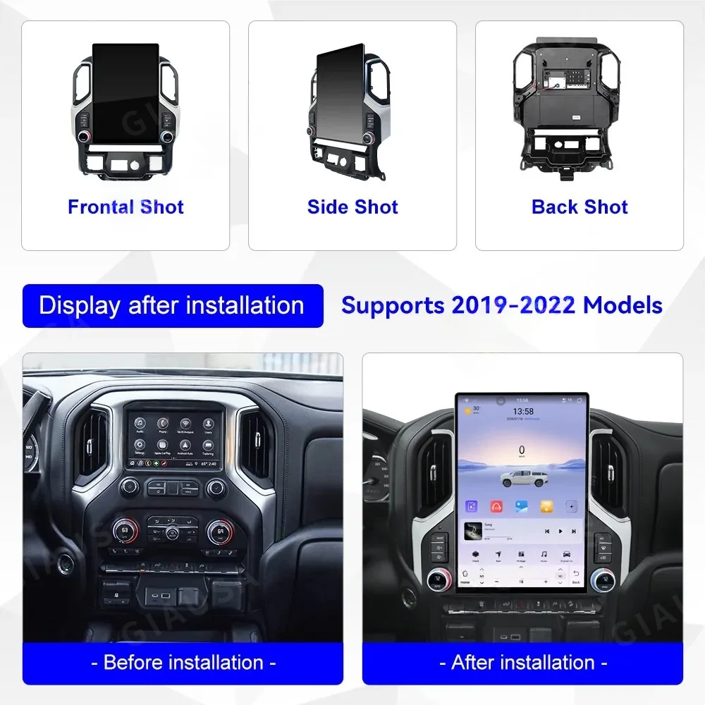 

15.6 Inch Multimedia Car Radio Stereo Video Player Touch Screen CarPlay For Chevrolet Silverado/GMC Sierra 2019 2020 2021 -2023