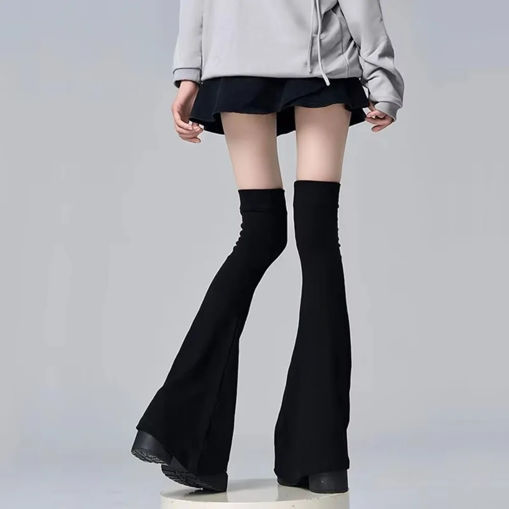 Fashion Y2K Leg Stockings Elasticity Horn Shaped Cuffs Knee Socks Slimming Over The Knee Autumn Winter