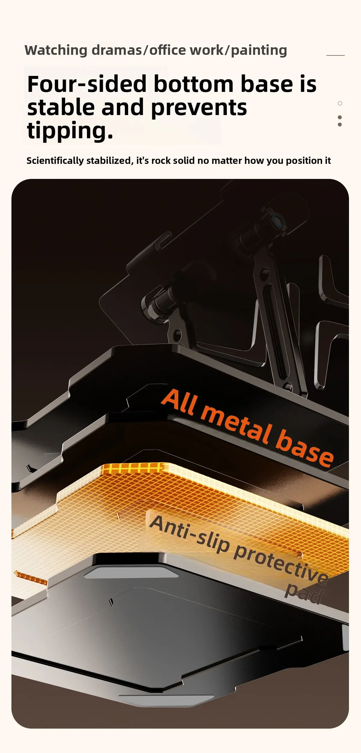 360 ° Drehbarer Tablet-Ständer für iPad, Verstellbarer Faltbarer Tablet-Halter, Aluminium-Handyhalter Kompatibel mit iPad Pro/Air/Mini – Detail 7