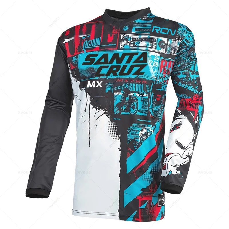 Rcn Santacruz Mx Motocross Jersey Downhill Bicyclet Racing Shirt Cycling Mountain Bike DH Ciclismo Hombre Quick Dry Sweatshirt