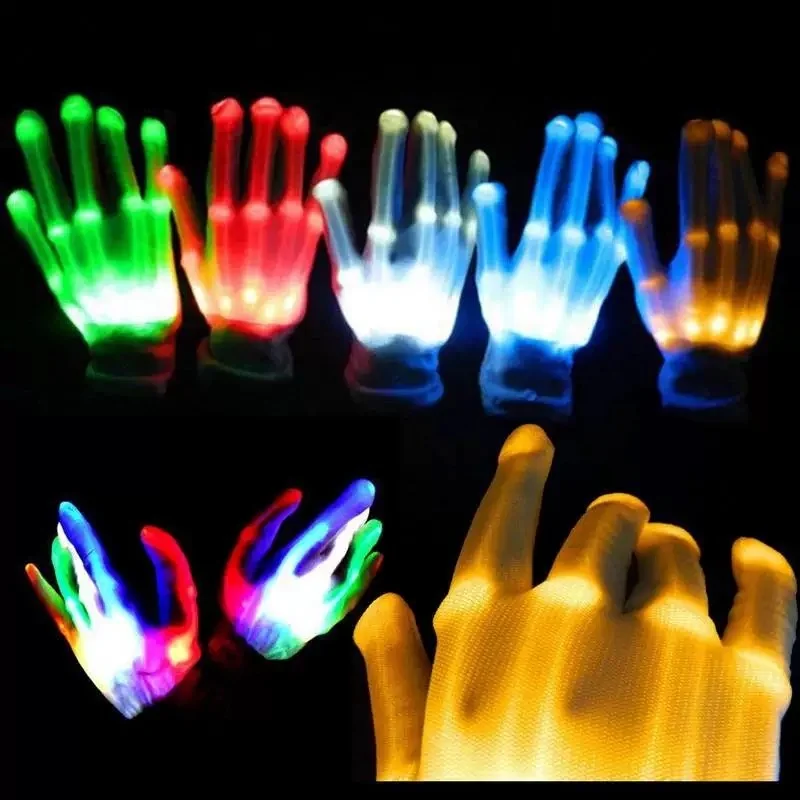 Luminous LED Finger Gloves Glow In The Dark Fluorescent Neon Party Festival Stage Cosplay Costume Prop Accessories