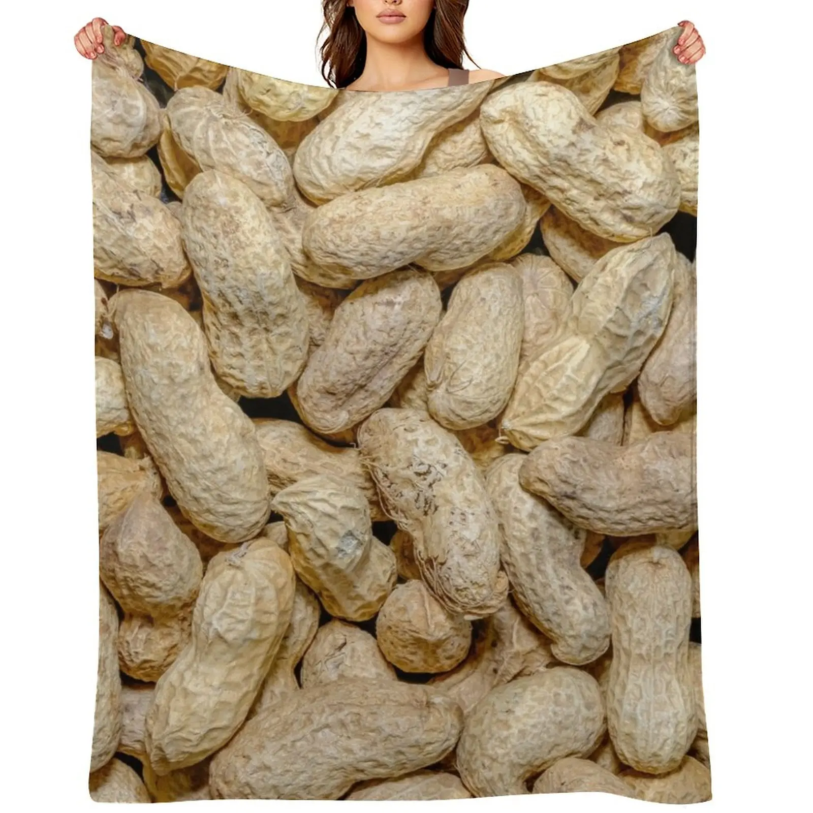 

Salted Raw Peanuts In Shells Food Photo Pattern Throw Blanket Blankets Sofas Of Decoration Hairy Moving Camping Blankets