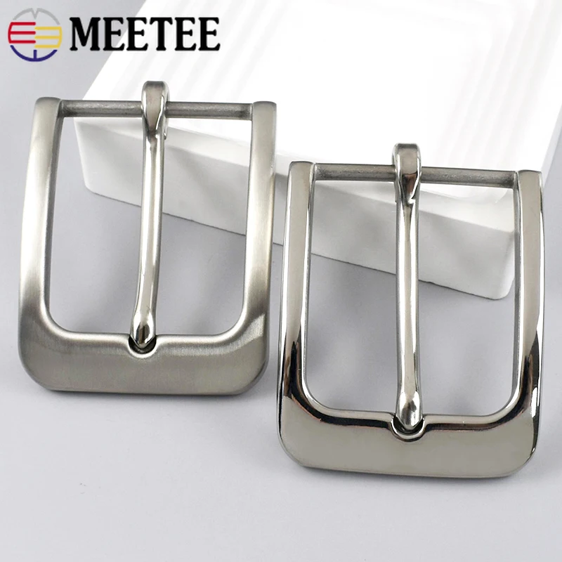 

1Pc Meetee Stainless Steel Belt Buckles for Men 40mm Pants Waistband Pin Clasp Garment Leather Adjust Belts Buckle Accessories