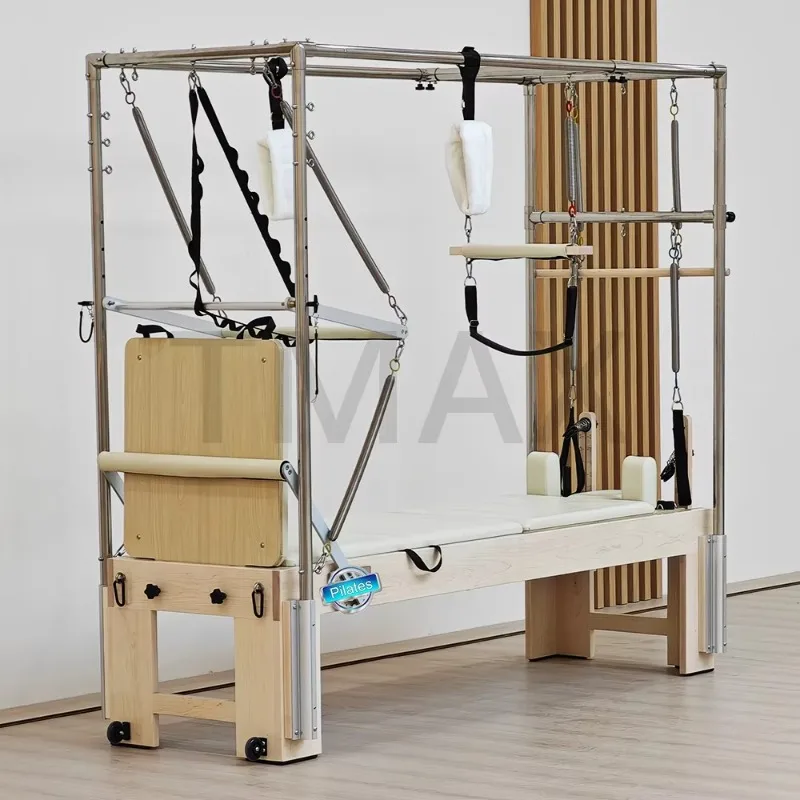 

YTYIN Tmax Series: Commercial Maple Wood Pilates Reformer with Full Trapeze Table for Professional Studio Use