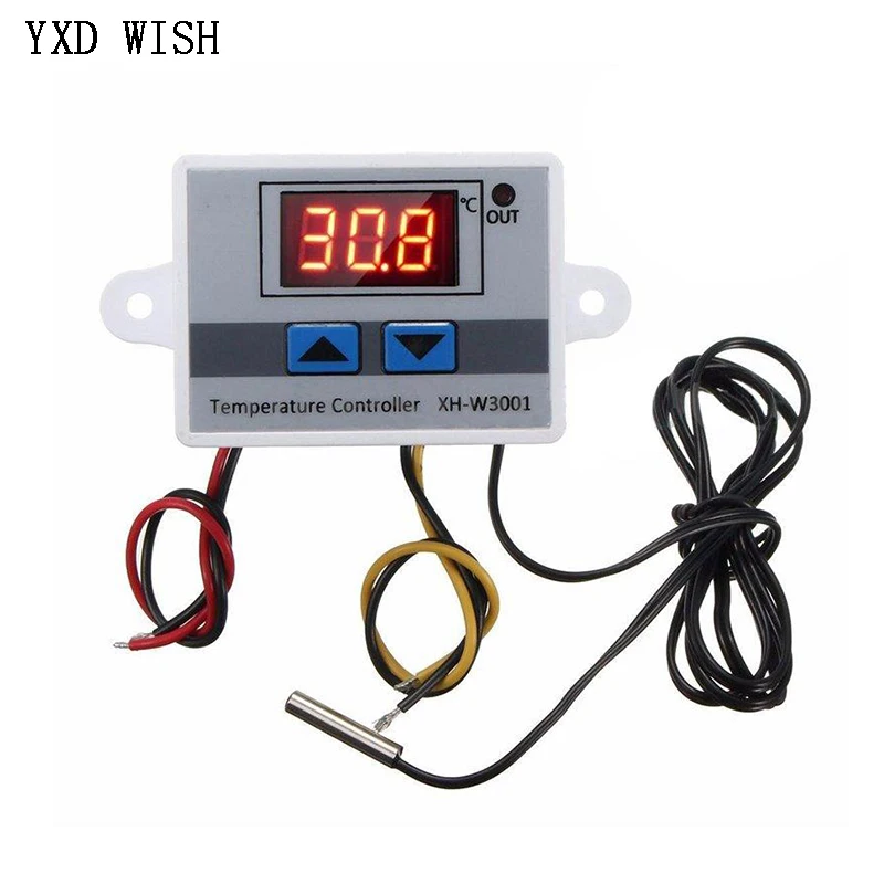 XH-W3001 Digital LED Temperature Controller W3001 12/24/220V per incubatore raffreddamento riscaldamento interruttore termostato sensore NTC