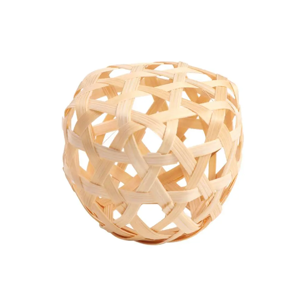 Bamboo Cage Woven Bamboo Lamp Shade Small Globe Bulb Lampshades Removable Hexagonal Eyes Chandelier Cover Chandelier