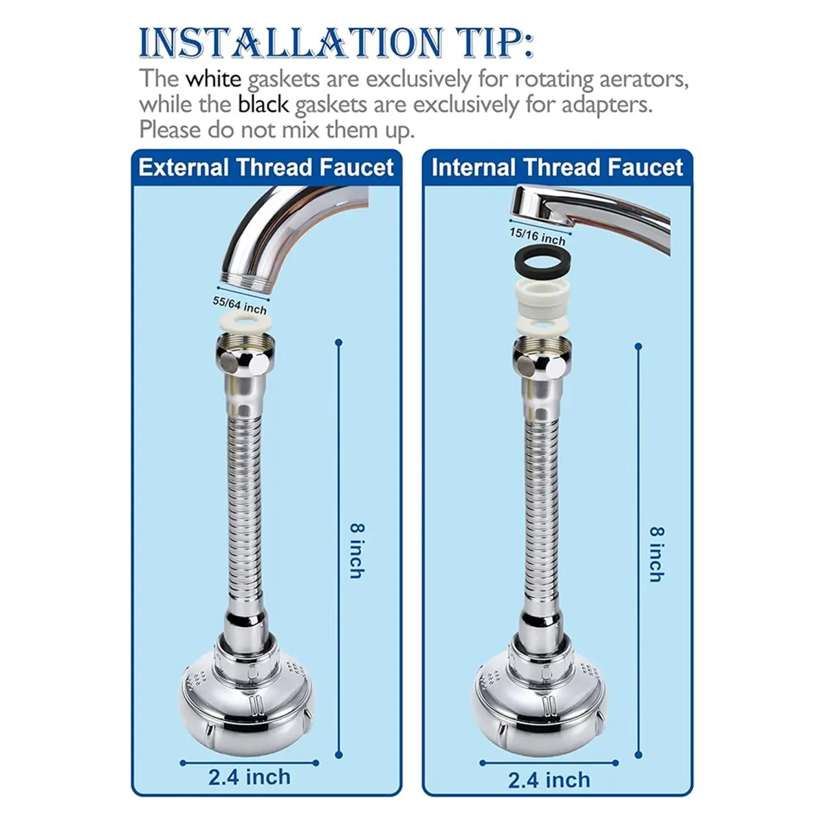 fitfit UFO-Shaped 360° Swivel Kitchen Faucet Extender,Anti-Splash Dual-Function Kitchen Faucet Sprayer Attachment Shower Head