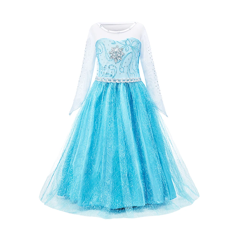 Vestido de princesa Elsa para niñas, reina de las Nieves, Anna, cumpleaños, carnaval, fiesta de fantasía, disfraz de Rapunzel