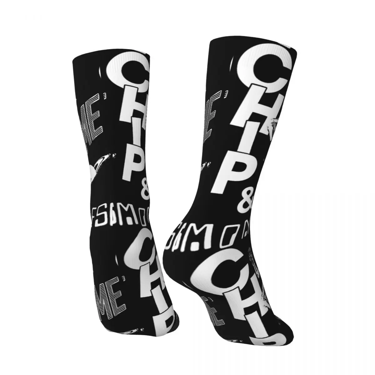 Retro Chrome Chip Men's compression Socks Unisex The NBHD Neighbourhood Harajuku Pattern Printed Novelty Crew Sock