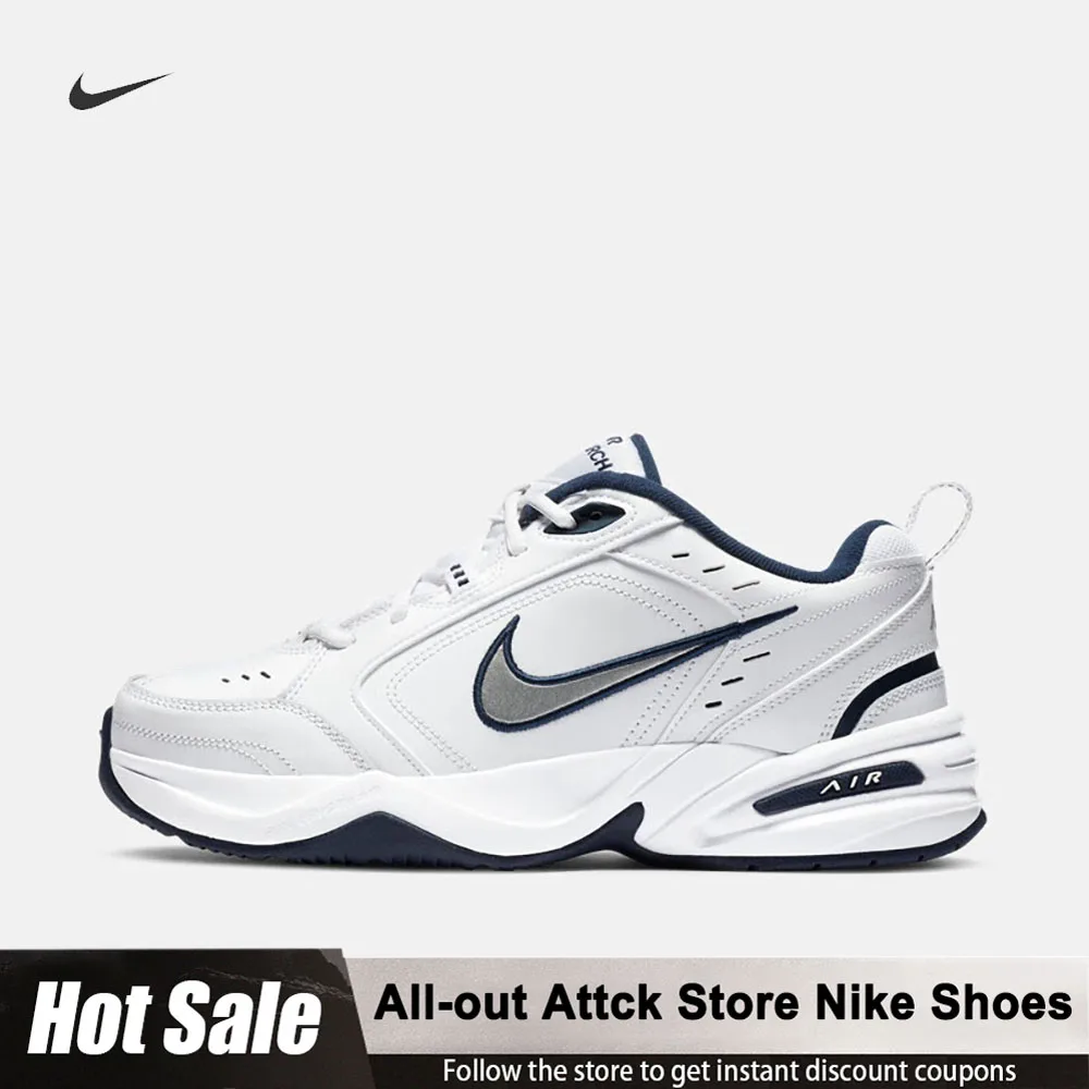 

Nike Air Monarch 4 Men's Training Shoes Lightweight Cushioning Sports 415445-102 White Retro Running Shoes Simple Casual Shoes