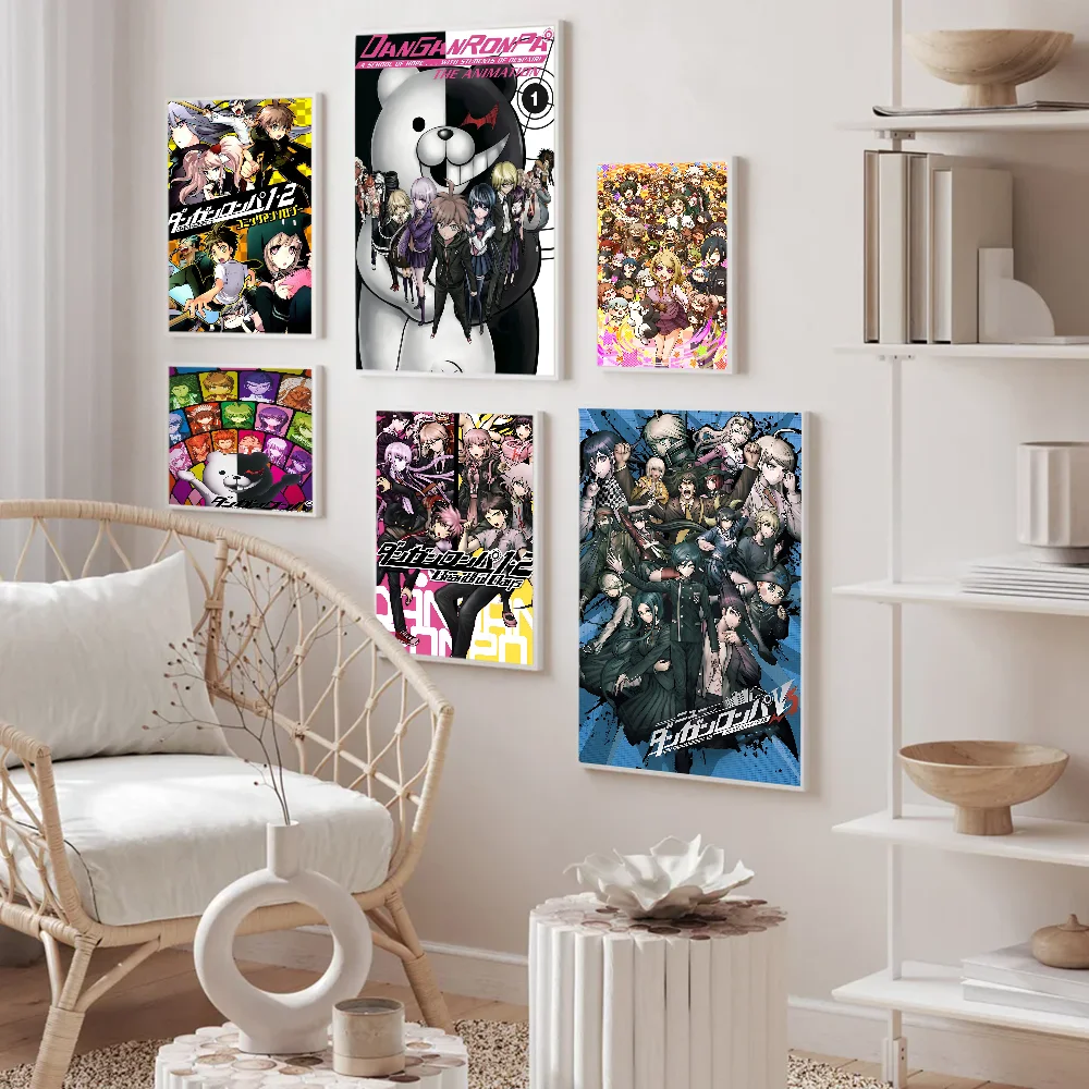 Anime Danganronpa Hot Self-adhesive Art Poster Decoracion Painting Wall Art White Kraft Paper Home Decor