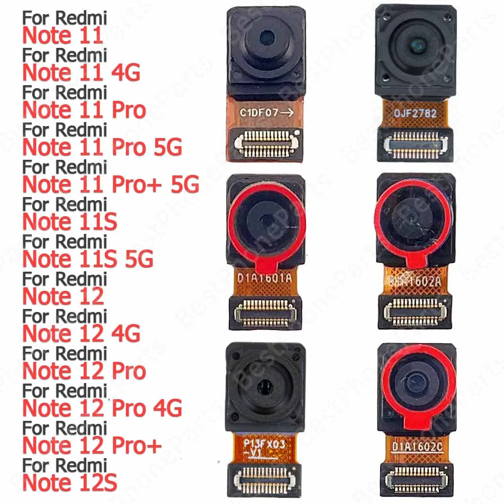 Front Selfie Camera For Xiaomi Redmi Note 12S 12 Pro+ Plus 11 Pro 4G 11S 5G Frontal Camera Module Mobile Phone Parts