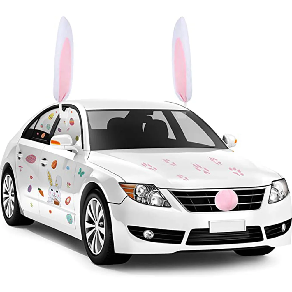 

2 комплекта, украшение для автомобиля с кроличьими ушками, креативный декор для заячьих ушей, декоративный автомобиль, год кролика, новогодний подарок, автомобиль, кроличьи уши