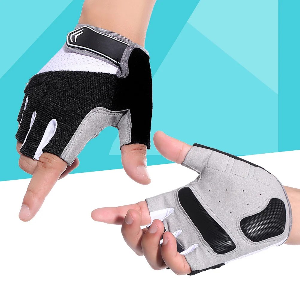 

Fingerless Gloves Ridding Biking Bike for Men Bicycle and Motorcycle Breathable Black Biker Half Road Riding Fitness