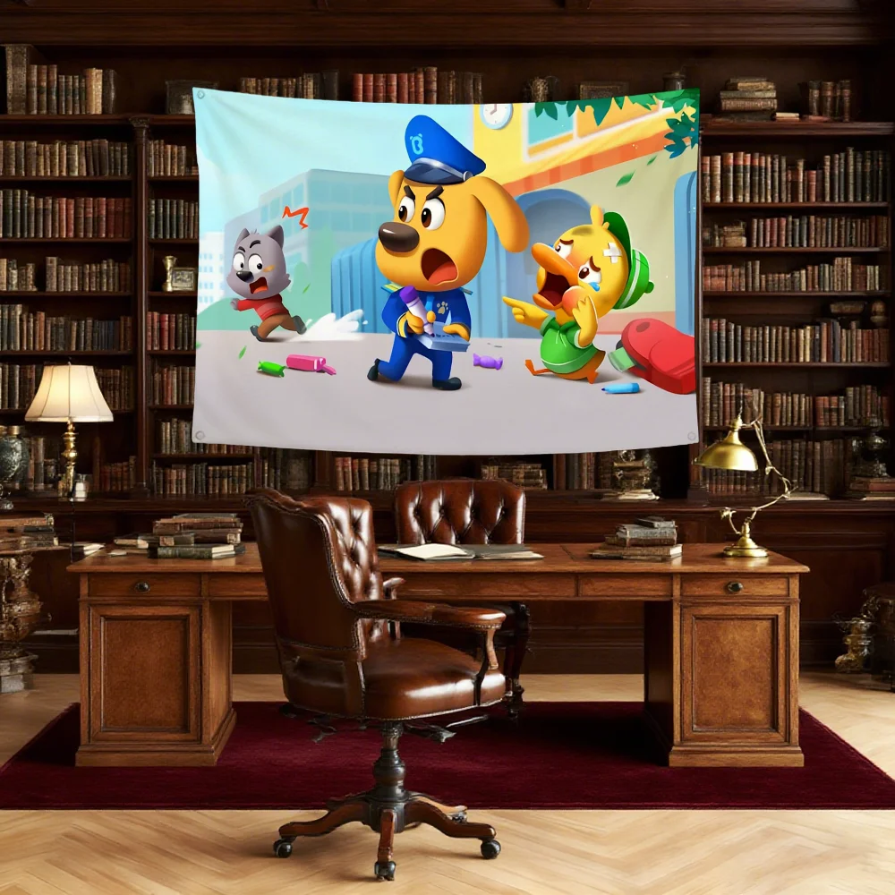 Cartoon S-safety S-sheriff L-labrador flag Durable Outdoor Indoor Patio Festive Decoration Classic Design Pole Wall Room Banner