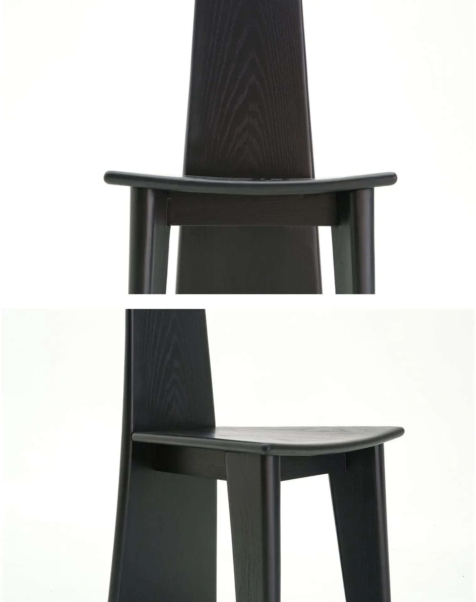 Middeleeuwse gepersonaliseerde zwarte fauteuil modern minimalisme creatieve massief houten enkele eetkamerstoel met hoge rugleuning