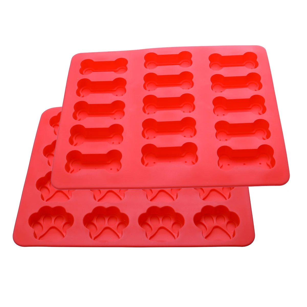 

2pcs Dog Bone Cake Mold Silicone Baking Tool Flexible Non-Stick Food Grade High Temp Resistant Microwave Oven Design