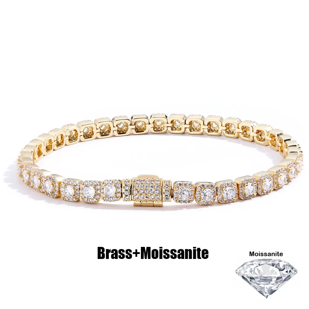 ICEBLING 5Mm Brass Moissanite Tennis Necklace With Ice Sensation Gold-Plated And Silver Plated VVS1 Men's And Women's Necklaces image 3