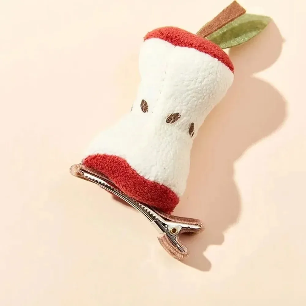 

Милая плюшевая заколка в виде яблока для женщин и девочек, забавная заколка в форме сердца и яблока, индивидуальные универсальные аксессуары для волос, модные украшения