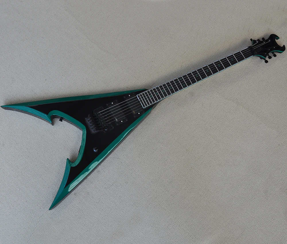 

Special Custom 6 Strings Black Electric Guitar with Treomolo Bar,Rosewood Fretboard,Green Binding/Inlay