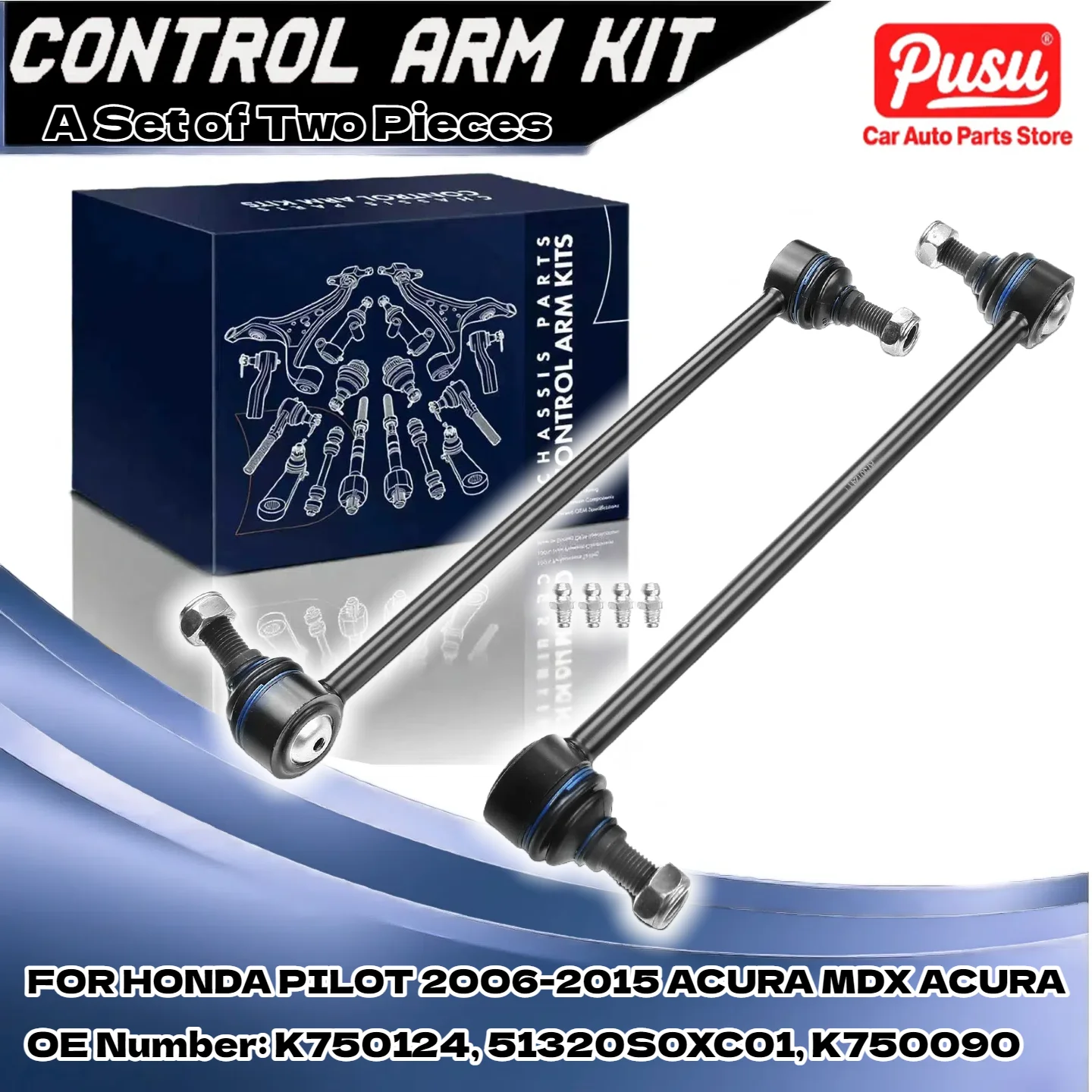 

2x Stabilizer Bar End Link Front for Acura MDX 06-13 Honda Pilot 06-15 K750124, 51320S0XC01, K750090