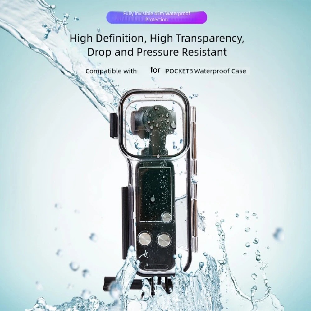 Waterproof Case For DJI Pocket 3 Dive Up To 45M With Protection 18.4*7.5*5.8CM Waterproof Shell Sports Action Video Cameras Part