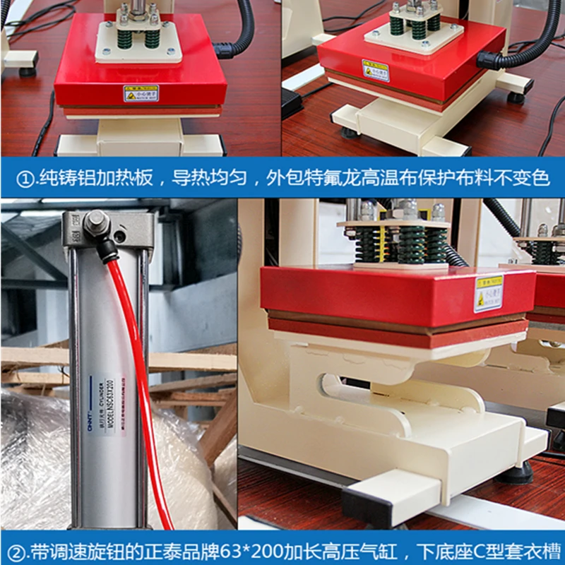 Heat Press Machine 1010 Pneumatic Automatic T-shirt Printing Machine 1515 For Shirt Logo Brand Leather Mouse Pad