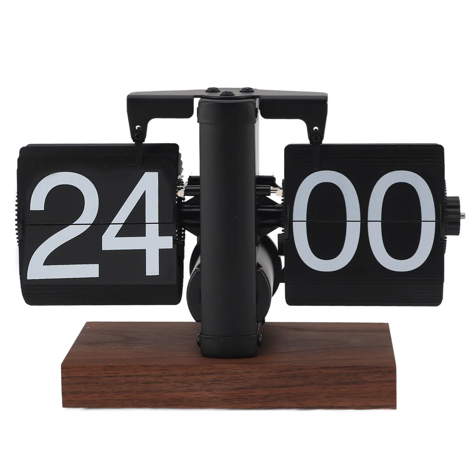 Flip Desk Clock Vintage 24 Hours Anti Slip Base Rotary Knob Adjustable Battery Powered Digital Flip Down Clock for Living Room
