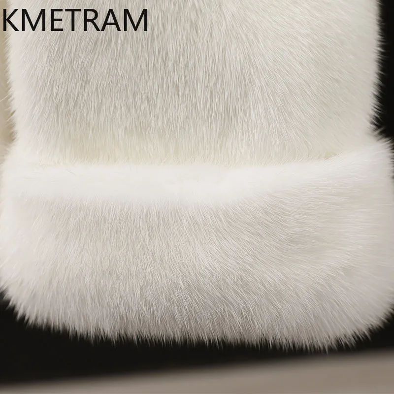 100% 밍크 퍼 재킷 여성 고급 화이트 숏 리얼 퍼 코트 고품질 겨울옷 여성용 퍼 재킷 2025 푸루르