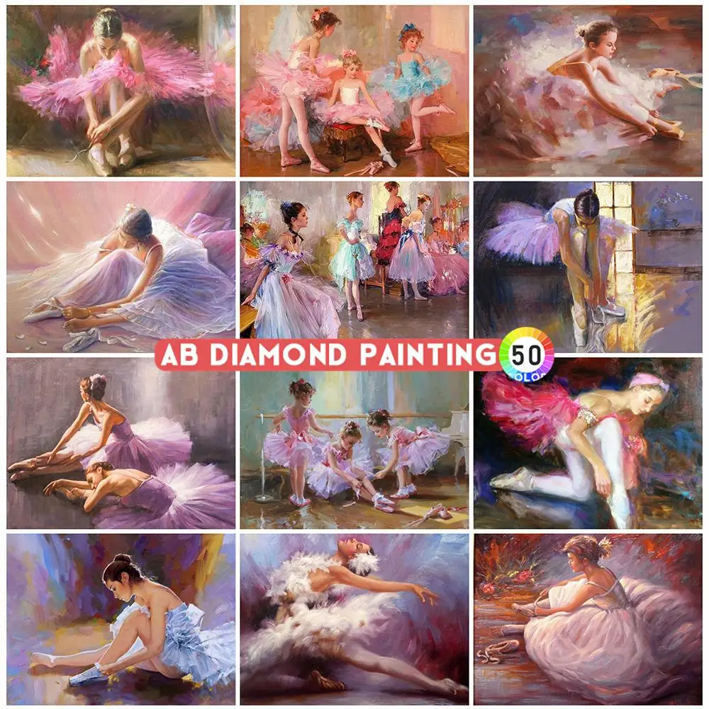 Ab Diamant Malerei 5d Ballett Stickerei Porträt Strass Kreuz stich Mosaik Mädchen Dekor für Home Drill DIY Wanda uf kleber