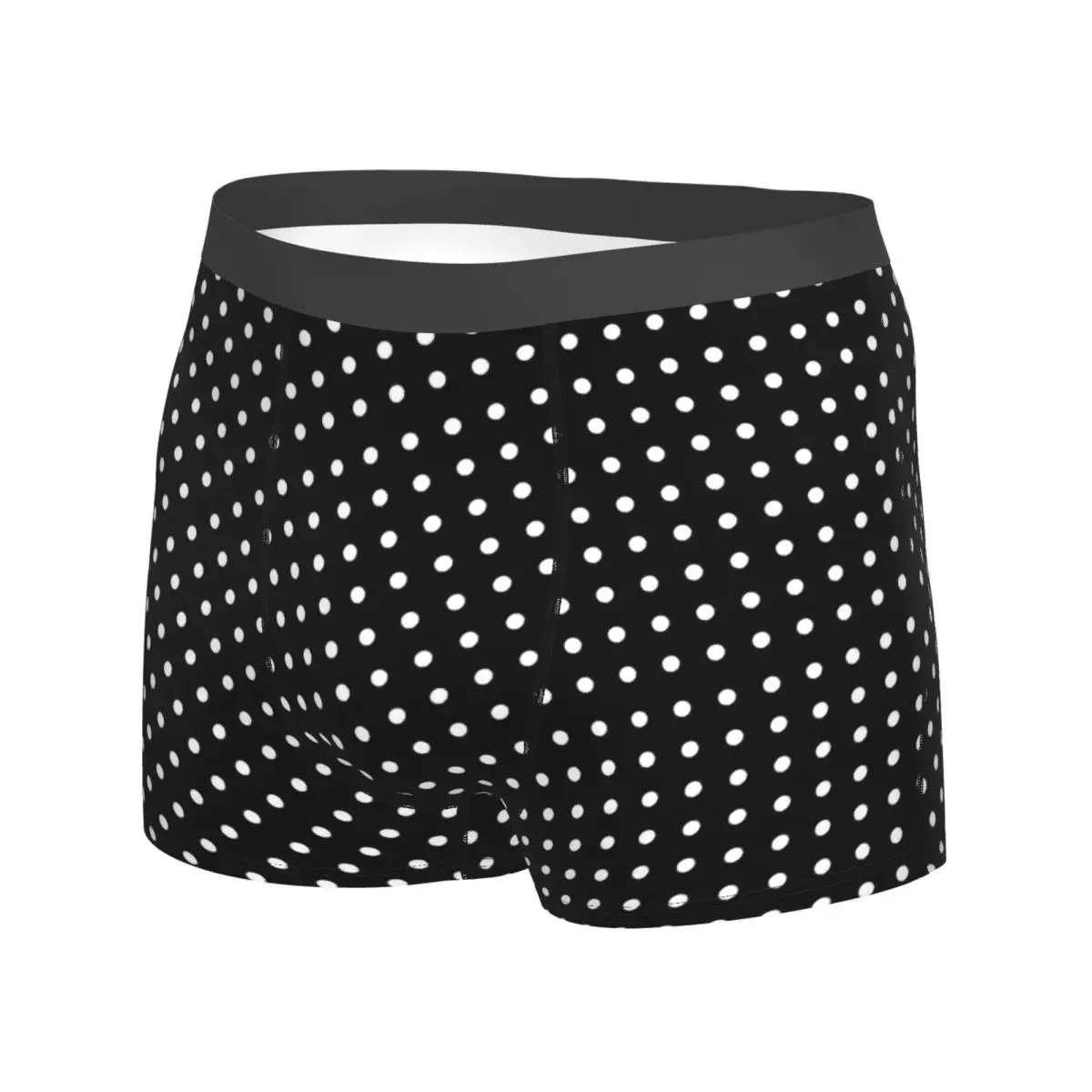 White Polka Dot Underwear Vintage Print Pouch Trenky Boxershorts Sublimation Boxer Brief Plain Men's Underpants Big Size 2XL