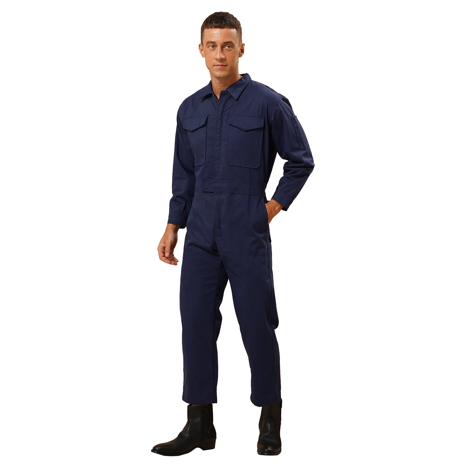 Mannen Coverall Monteur Boiler Pak Cosplay Kostuum Flightsuit Coverall Jumpsuit Dance Role Play Dress Up Halloween Kostuum Mannetjes