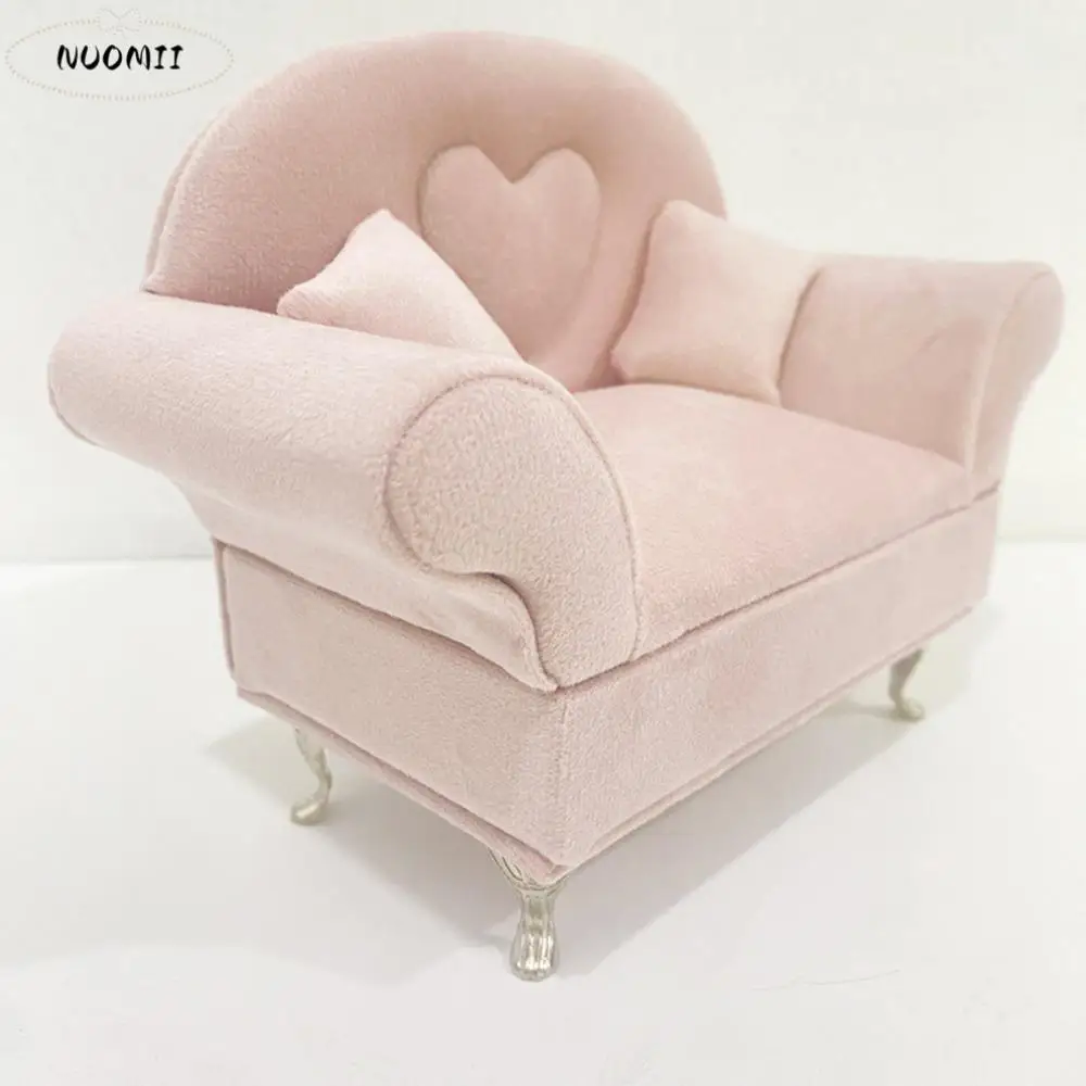 

Dutch Velvet Sofa Shaped Jewelry Box Elegant Bracelet Mini Couch Earrings Ring Display Stand Pink with Mirror